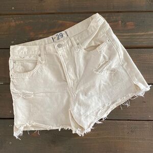 Free People Size 29 White Jean Shorts